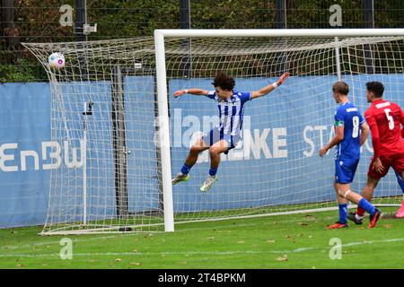 Der Karlsruher SC U17 gewinnt gegen den VfB Stuttgart Derby KSC Karlsruhe 28. Oktober 2023 Stockfoto