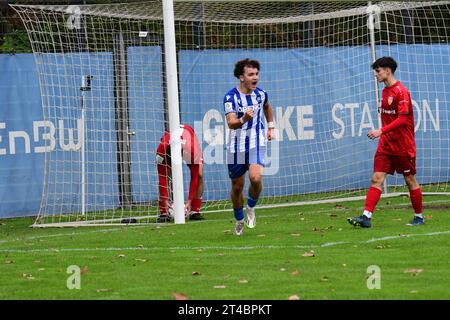 Der Karlsruher SC U17 gewinnt gegen den VfB Stuttgart Derby KSC Karlsruhe 28. Oktober 2023 Stockfoto