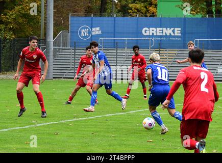 Der Karlsruher SC U17 gewinnt gegen den VfB Stuttgart Derby KSC Karlsruhe 28. Oktober 2023 Stockfoto