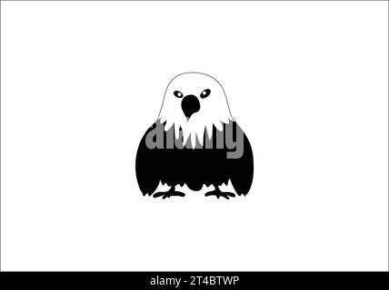 Illustration des minimalen Stils des Weißkopfseeadlers Stock Vektor