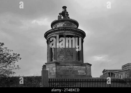 The Burns Monument, Carlton Hill, Edinburgh City, Schottland, Vereinigtes Königreich zu Ehren des schottischen Nationalarden Robert Burns Stockfoto