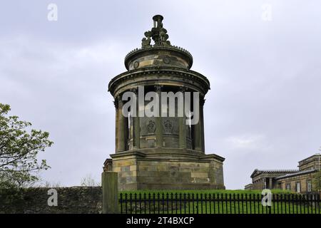 The Burns Monument, Carlton Hill, Edinburgh City, Schottland, Vereinigtes Königreich zu Ehren des schottischen Nationalarden Robert Burns Stockfoto