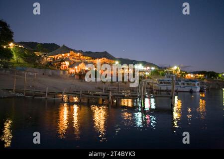 Abends in Restaurants am See in Panajachel, Lake Atitlan, Guatemala Stockfoto