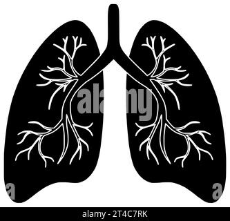 Gesundheit schwarz Krebs Silhouette Virus Illustration Krankheit Icon Pneumonie Logo Band Pflege Tuberkulose Lunge medizinische Atemwege copd Asthma Stockfoto