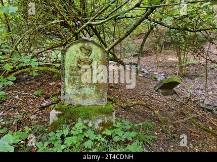 Älterer jüdischer Friedhof in Knippwiese im Wald, Deutschland, Rheinland-Pfalz, Cochem Stockfoto