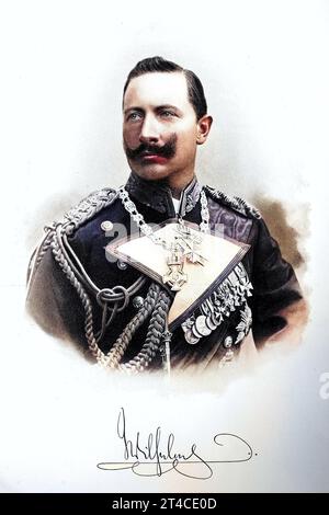 Digital Restauriert, ein Bild von Wilhelm II. Oder Wilhelm II., Friedrich Wilhelm Viktor Albert von Preussen, auch Friedrich Wilhelm Viktor Albert von Preussen, 27. Januar 1859 - 4. Juni 1941, war der letzte deutsche Kaiser und König von Preussen, der Deutsche Reich und das Königreich Preussen vom 15. Juni 1888 bis zum 9. November 1918 regierte, Illustration, Veröffentlichung aus dem Jahr 1882 / Digital Improved:, Ein Bild von Wilhelm II. Oder Wilhelm II., Friedrich Wilhelm Viktor Albert von Preussen, auch Friedrich Wilhelm Viktor Albert von Preußen, 27. Januar 1859 bis 4. Juni 1941, war das letzte Stockfoto