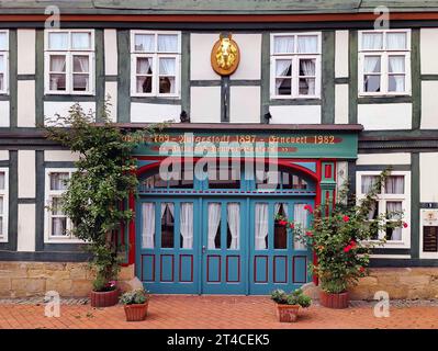 Fachwerkhaus in der Altstadt, Deutschland, Niedersachsen, Hildesheim Stockfoto