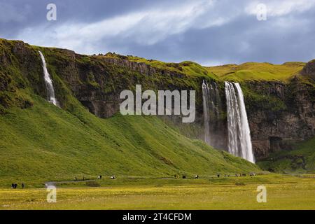 Seljalandsfoss Wasserfall, Island, Rangarbing Stockfoto