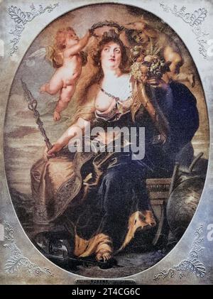 Porträt von Maria von Medici nach einem Gemälde von Peter Paul Rubens, 17. Jahrhundert. Maria de Medici, digitale verbesserte Reproduktion aus einer Veröffentlichung aus dem Jahr 1880 / Porträt der Maria von Medici nach einem Gemälde von Peter Paul Rubens, 17. Jahrhundert. Maria de Medici, digital verbesserte Reproduktion aus einer Publikation des Jahres 1880 Stockfoto