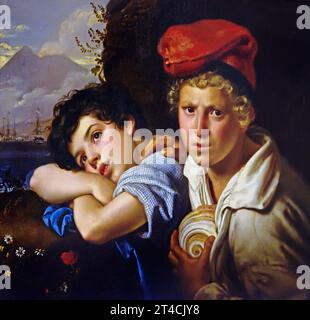 Due Figure di pescatori - zwei Zahlen von Fischern 1829 von Orest Kiprensky 1773-1836 Museo di Capodimonte, Neapel, Italien Stockfoto