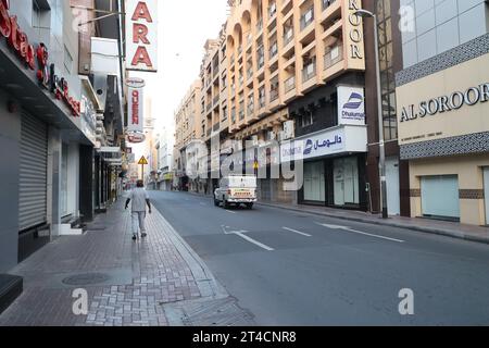 Oktober 2023, Dubai, VAE. Blick auf den Bur Dubai Markt am frühen Morgen. Stockfoto