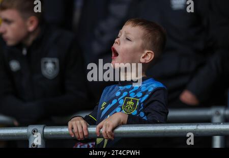 Ein Burnley-Fan in den Tribünen während des Premier League-Spiels im Vitality Stadium, Bournemouth. Bilddatum: Samstag, 28. Oktober 2023. Stockfoto