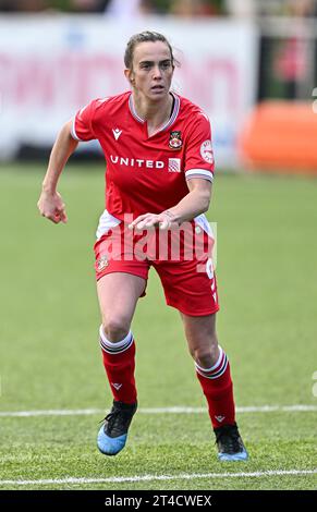 Rhosymedre, Wrexham County Borough, Wales. Oktober 2023. Wrexham's Rosie Hughes, Wrexham Association Football Club Women V The New Saints of Oswestry Town & Llansantffraid Football Club/The New Saints Women im Y Stadiwm Roc/The Rock Stadium, im Genero Adran Premier. (Kreditbild: ©Cody Froggatt/Alamy Live News) Stockfoto