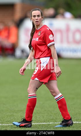 Rhosymedre, Wrexham County Borough, Wales. Oktober 2023. Wrexham's Rosie Hughes, Wrexham Association Football Club Women V The New Saints of Oswestry Town & Llansantffraid Football Club/The New Saints Women im Y Stadiwm Roc/The Rock Stadium, im Genero Adran Premier. (Kreditbild: ©Cody Froggatt/Alamy Live News) Stockfoto