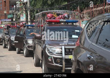 Dhaka Bangladesch 29. Oktober 2023 Bangladesch nationalistische Partei BNP und Bangladesch Jamaat-e-Islam am Sonntagmorgen und am Abend Streik in Dhaka. Banglad Stockfoto