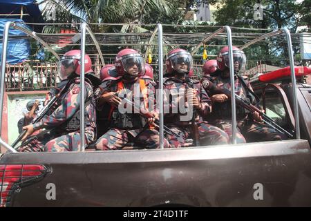 Dhaka Bangladesch 29. Oktober 2023 Bangladesch nationalistische Partei BNP und Bangladesch Jamaat-e-Islam am Sonntagmorgen und am Abend Streik in Dhaka. Banglad Stockfoto