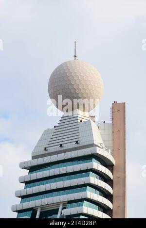 VAE, Dubai, 25. November 2019. Etisalat Building Sheikh Zayed Road, Mobilfunknetzbetreiber Stockfoto