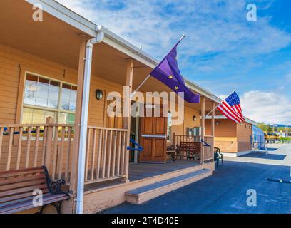 Alaska Railroad Depot in Seward, Alaska. Stockfoto