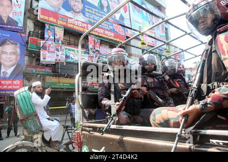 Dhaka Bangladesch 29. Oktober 2023 Bangladesch nationalistische Partei BNP und Bangladesch Jamaat-e-Islam am Sonntagmorgen und am Abend Streik in Dhaka. Banglad Stockfoto