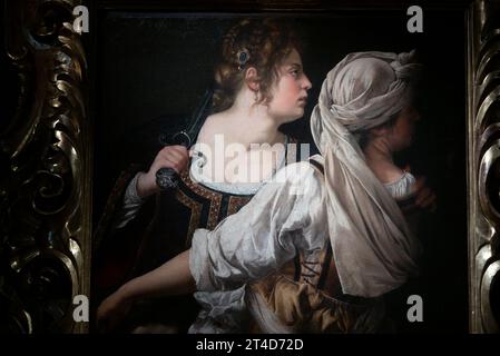 Blick auf die Ausstellung „Maestras“ im Thyssen-Bornemisza Museum in Madrid, 30. Oktober 2023, Spanien Stockfoto