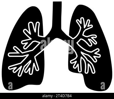 Krankheit schwarze Pneumonie Silhouette respiratorische Illustration Lungensymbol Virus Logo Lungenasthma Pflege Gesundheit Krebs Infektion copd Bronchitis Tuberkulose medizinisch Stockfoto