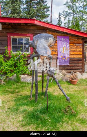 Die Moose Creek Lodge, ein Roadhouse am North Klondike Highway im Yukon Territory, Kanada, ist ein guter Zwischenstopp für Touristen und Outdoor-Leute gleichermaßen. Stockfoto