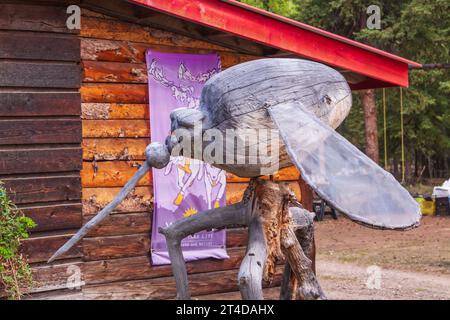 Die Moose Creek Lodge, ein Roadhouse am North Klondike Highway im Yukon Territory, Kanada, ist ein guter Zwischenstopp für Touristen und Outdoor-Leute gleichermaßen. Stockfoto