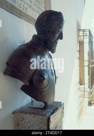 CARLOS V ESCULTURA EN EL VESTIBULO DEL PALACIO. Lage: MONASTERIO. CUACOS DE YUSTE. CACERE. SPANIEN. Karl I. (V. des Heiligen Römischen Reiches). CARLOS V ALEMANIA-CARLOS I DE ESPAÑA (1500-1558). Stockfoto