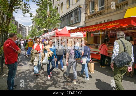 Wochenmarkt Schillermarkt, Schillerstraße, Frankfurt, Hessen, Deutschland Stockfoto