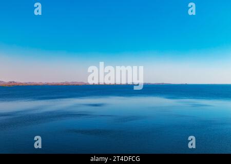 Blick vom Assuan-Staudamm zum Nasser-See, Ägypten Stockfoto