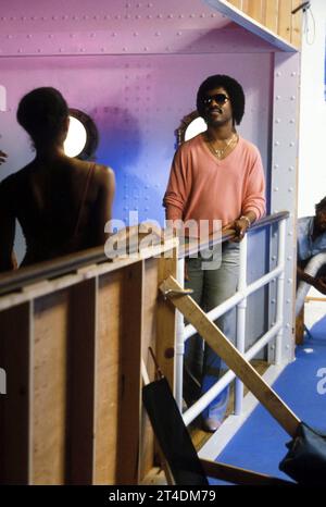 STEVIE WONDER ;Stevland Hardaway Morris, auch bekannt als Stevie Wonder, ist ein US-amerikanischer Singer-Songwriter, Musiker und Plattenproduzent; 1986; Credit: Lynn McAfee / Performing Arts Images www.performingartsimages.com Stockfoto