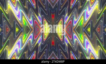 Farbenfrohes kaleida Neon. Computergeneriertes 3D-Rendering Stockfoto
