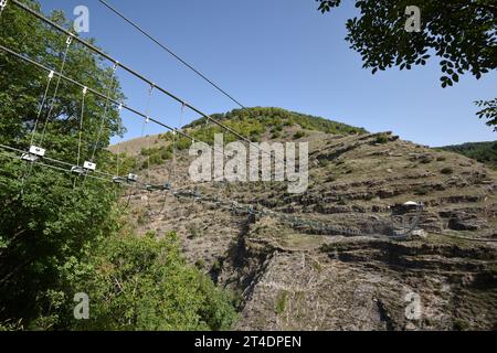 Ponte Petracca tibetische Brücke, Sasso di Castalda, Basilicata, Italien Stockfoto