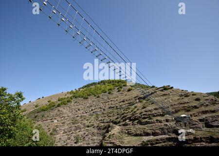 Ponte Petracca tibetische Brücke, Sasso di Castalda, Basilicata, Italien Stockfoto