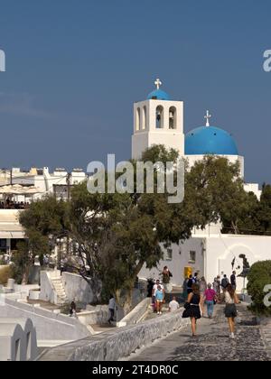 Nach Firostefani auf Fira zum Fußweg Oia Stockfoto