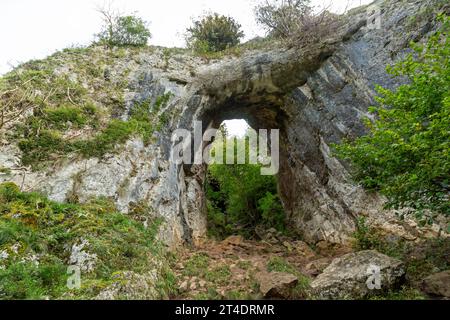 Reynards Cave Arch, Dovedale, Derbyshire Stockfoto