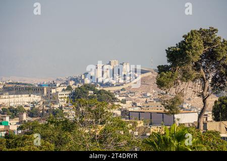 Blick auf die Mauer, die Jerusalem vom Westjordanland trennt Stockfoto