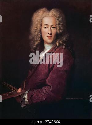 Selbstporträt des französischen Künstlers Nicolas Lancret (1690-1743), Öl auf Leinwand, um 1720 Stockfoto