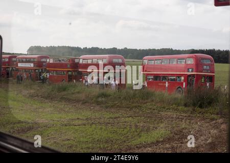 Imberbus, London Transport routemaster fährt von Warminster nach Imber und darüber hinaus 2017 Lauftag Wiltshire UK united Kingdom england Stockfoto