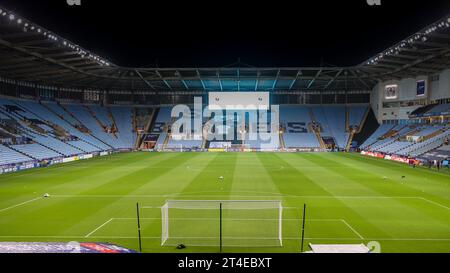 Coventry, Großbritannien. 30. Oktober 2023. Eine allgemeine Ansicht des Bodens während des Spiels der EFL Sky Bet Championship zwischen Coventry City und West Bromwich Albion in der CBS Arena, Coventry, England am 30. Oktober 2023. Foto von Stuart Leggett. Nur redaktionelle Verwendung, Lizenz für kommerzielle Nutzung erforderlich. Keine Verwendung bei Wetten, Spielen oder Publikationen eines einzelnen Clubs/einer Liga/eines Spielers. Quelle: UK Sports Pics Ltd/Alamy Live News Stockfoto