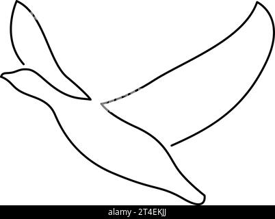 Einzeilige Gänsefliegen-Silhouette. Handgezeichnete Minimalismus Stil Vektor Illustration Stock Vektor