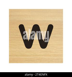 Kleiner Holzblock auf weiß mit Beschneidungspfad Stockfoto