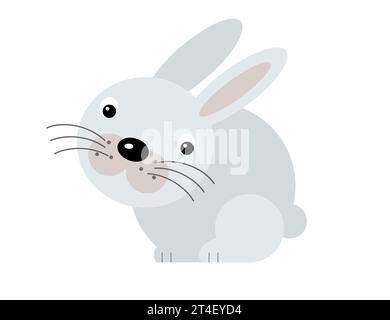 Zeichentrickszene mit polarem Kaninchen auf weißem Hintergrund - Illustration für Kinder Stockfoto