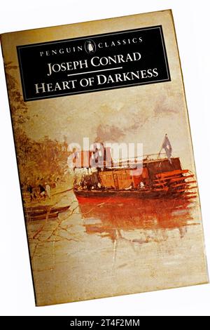 Joseph Conrad - das Herz der Finsternis. Bucheinband auf weißem Hintergrund. Stockfoto