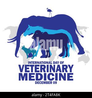 Internationaler Tag der Veterinärmedizin Vektor-Illustration. Dezember: Designvorlage für Banner, Poster, Flyer Stock Vektor