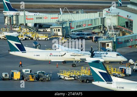 Flugzeuge am Pearson International Airport in Toronto, Kanada. Stockfoto