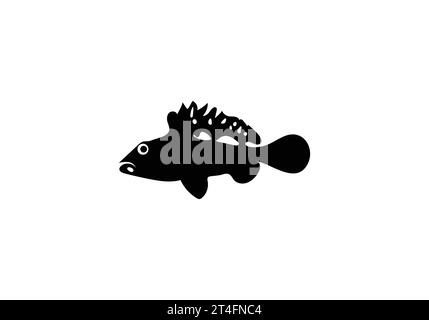 Australisches Flathead Barch im minimalen Stil mit Illustration Stock Vektor