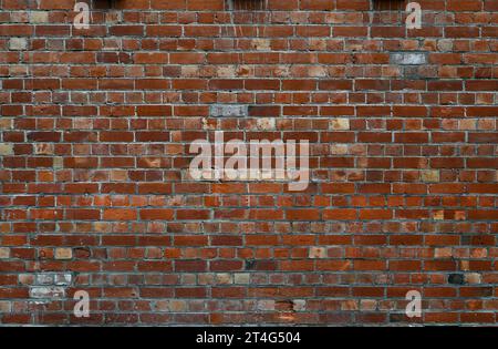 Backsteinmauer Hintergrund - im Christchurch Arts Centre - detaillierte Ansicht, Neuseeland Stockfoto