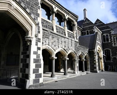 Das vollständig restaurierte Gebäude der Great Hall im Christchurch Arts Centre Neuseeland Stockfoto