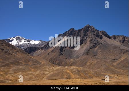 Bergpass Abra la Raya zwischen Puno und Cusco in Peru Stockfoto